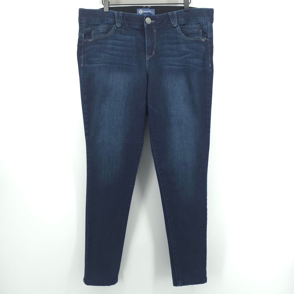 Democracy "Ab"solution Women Skinny Jeans 18W Indigo Dark Wash Slimming Denim